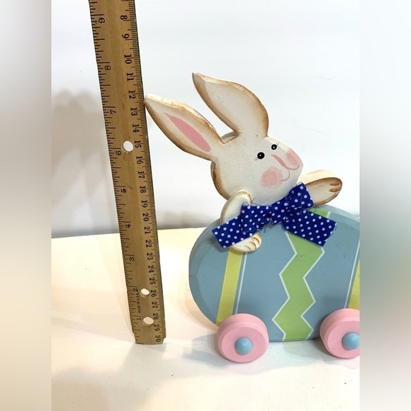 Wooden Bunny on an Easter Egg Spring Decor - Picture 5 of 5